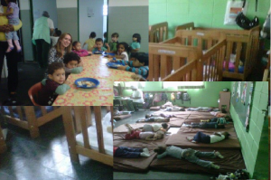 Cenas do almoço, bercinhos e soneca da Creche Leila Atlas, entidade do Centro Social Jardim Privamera